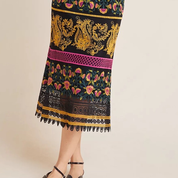 jacquin embroidered midi dress